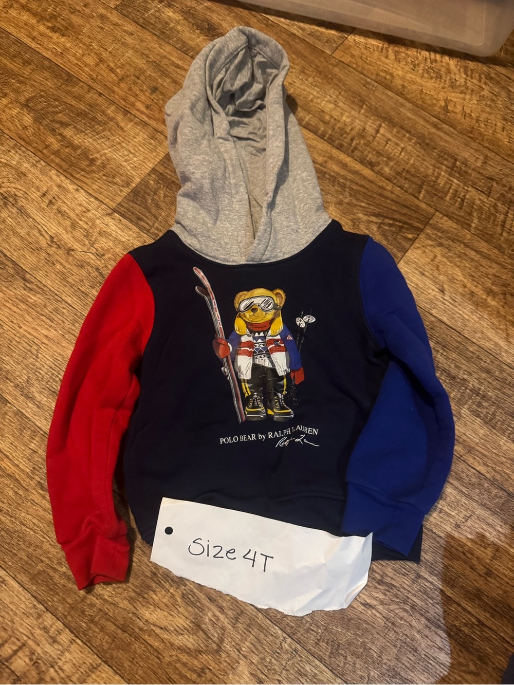 Polo by Ralph Lauren Colorblock Polo Bear Hoodie - Navy, Red, Blue & Gray